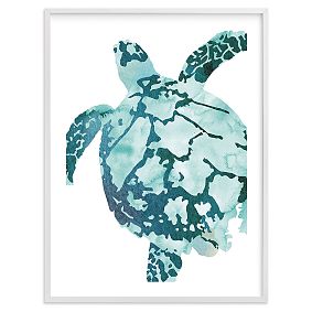Tropical Sea Turtle Framed Art by Minted®