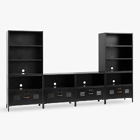 Locker 4-Drawer Media Set with Cubbies (120&quot;)