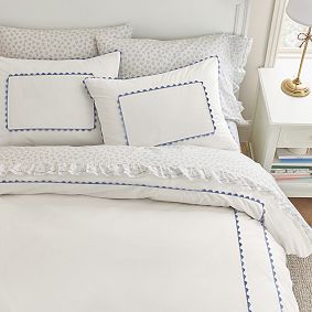 Organic Mini Ricrac Border Duvet Cover