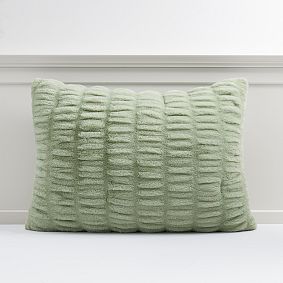 Sage Ruched Faux-Fur Standard Sham