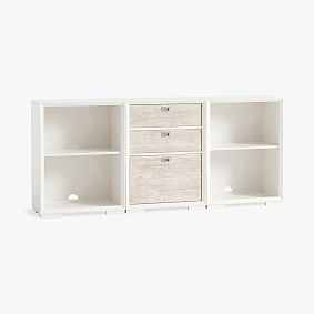 Callum Triple Mixed Shelf Low Bookcase (75")