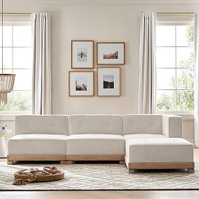 Cushy Piped Trim L-Shaped Sectional Set (96")