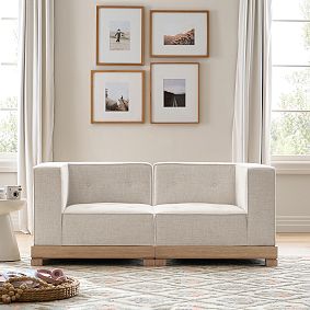 Cushy Piped Trim Loveseat Set (65")