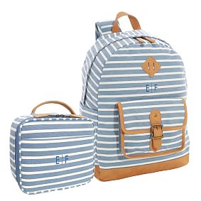 Northfield Light Blue Stripe Backpack &amp; Cold Pack Lunch Bundle