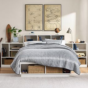 Stack Me Up Storage Bed &amp; Mixed Shelf Bookcase Set​