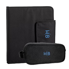 Black Solid Homework Holder &amp; Pencil Case