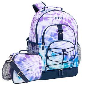 Purple Navy Laguna Tie-Dye Backpack &amp; Cold Pack Lunch Bundle