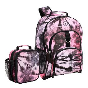 Santa Cruz Tie Dye Pink/Black Backpack &amp; Classic Lunch Box Bundle