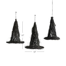 Black Vine Floating Witch Hats - Set of 3