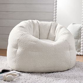 Chunky Boucle Ivory Donut Round Lounger