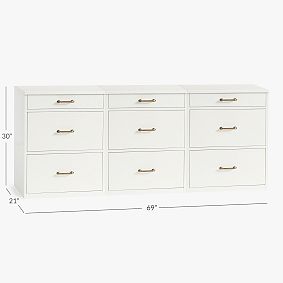 Waverly 9-Drawer Triple Chest Set (69w x 21d")