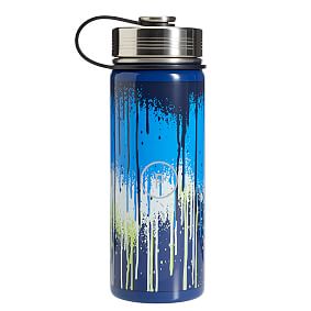 Slim Drip Painting Blue Water Bottle