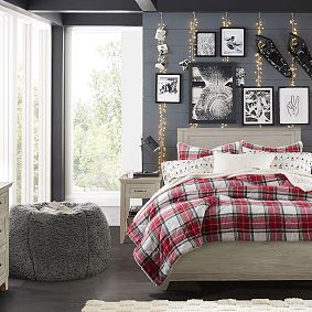 Large Jumbo Sherpa Warm Charcoal Bean Bag Chair Slipcover Only