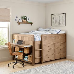 Beadboard Double Low Loft Bed