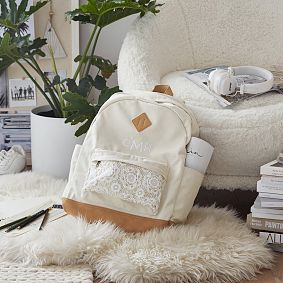 Northfield Solid Cream Crochet Backpack