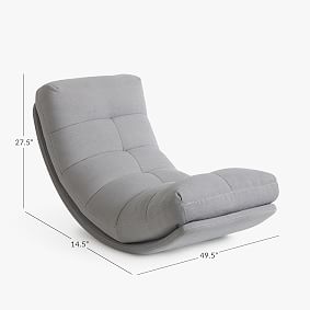 Chenille Plain Weave Washed Light Gray Retro Rocker