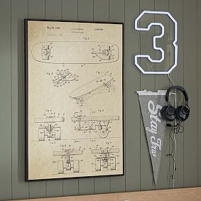 Skateboard Patent Framed Wall Art