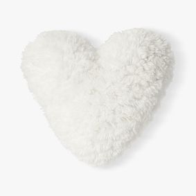 Cloud Faux Fur Heart Pillow