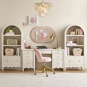Camille Storage Desk &amp; Bookcase Set (116")