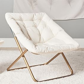 Solid Ivory Hang-A-Round Square Chair