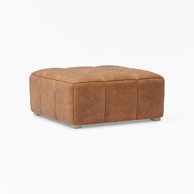 Open Box: Baldwin Standard Ottoman (32") - Faux Leather Caramel