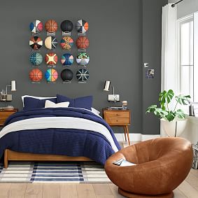 Faux Leather Caramel Groovy Swivel Chair