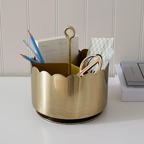 Gold Scallop Rotating Organizer