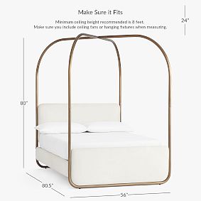 Metal Upholstered Canopy Bed