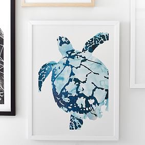 Tropical Sea Turtle Framed Art by Minted®