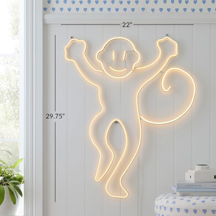 roller-rabbit-monkey-neon-wall