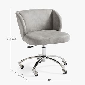 Textured Faux-Suede Storm Wingback Desk Chair