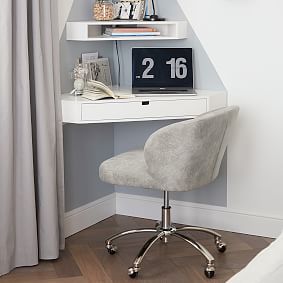 Textured Faux-Suede Storm Wingback Desk Chair