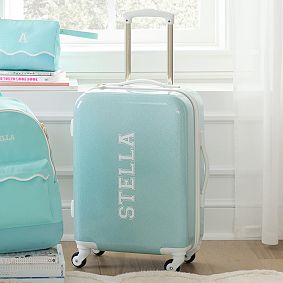 Stoney Clover Lane Glitter Hardsided Luggage, Aqua