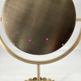 Open Box: Scallop Light-Up Vanity Desktop Mirror - Brushed Gold
