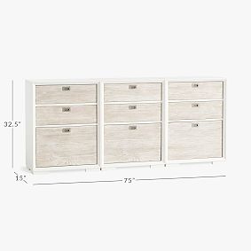 Callum Triple 3-Drawer Wide Storage Cabinet (75")