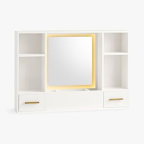 Open Box: Glam Light-Up Desktop Vanity With Storage (29"W x 20"H) - White