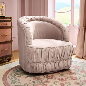 Ruched Swivel Lounge Chair