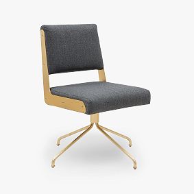 Open Box: Emmeline Swivel Office Chair - Slate Gray/Gold