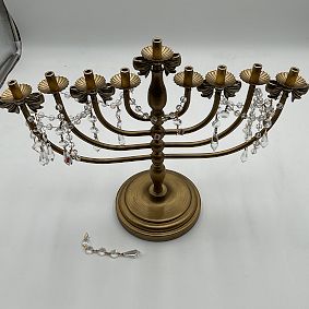 Open Box: LoveShackFancy Crystal Bow Menorah - Gold