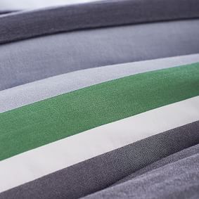 Chambray Colorblock Organic Duvet Cover