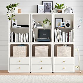 Keaton Wall Bookcase with Drawers (66")