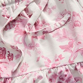 LoveShackFancy Garden Damask Ruffle Short Bamboo Viscose Pajama Set