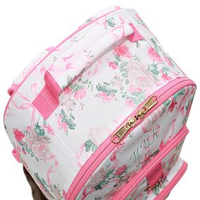 LoveShackFancy Pink Floral Ribbon Backpack and Cold Pack Lunch Box Bundle, Set of 3