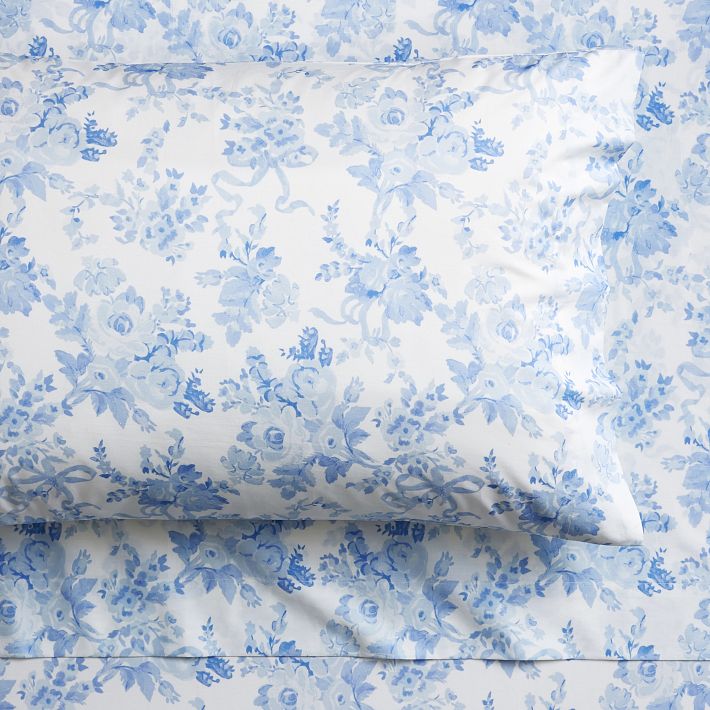Couette Damas LoveShackFancy Garden - Taille Twin, Bleu, Excellent état D'occasion