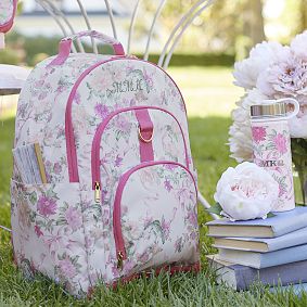 LoveShackFancy Pink Floral Ribbon Slim Water Bottle