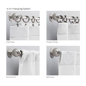 Evelyn Linen Blend Bow Valance Blackout Curtain