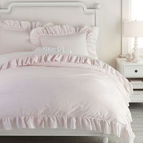 Washed Cotton Ruffle Organic Duvet Cover