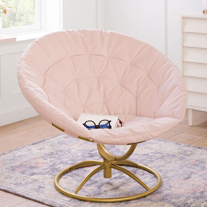 Everyday Velvet Rose Swivel Chair | Pottery Barn Teen