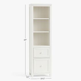 Beadboard Bookcase with Storage Drawers (19.5")