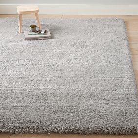 Ultra Plush Shag Wool Rug - Light Grey